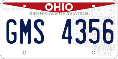 OH license plate GMS4356