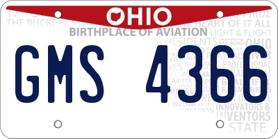 OH license plate GMS4366