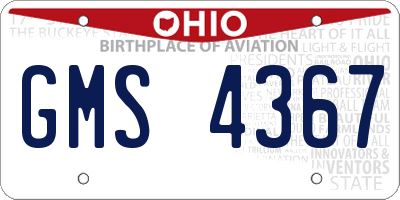 OH license plate GMS4367