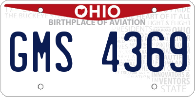 OH license plate GMS4369