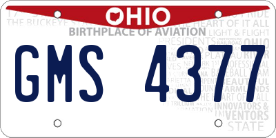 OH license plate GMS4377