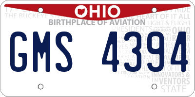 OH license plate GMS4394