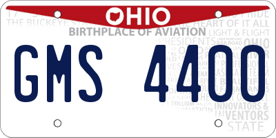 OH license plate GMS4400