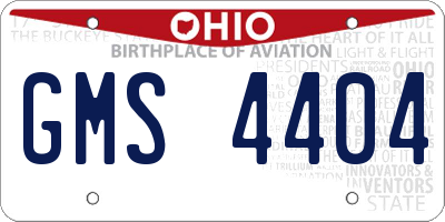 OH license plate GMS4404