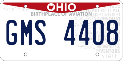 OH license plate GMS4408