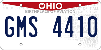 OH license plate GMS4410