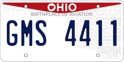 OH license plate GMS4411