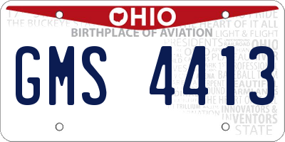 OH license plate GMS4413