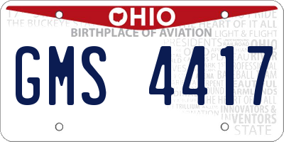 OH license plate GMS4417