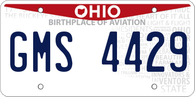 OH license plate GMS4429