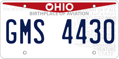 OH license plate GMS4430