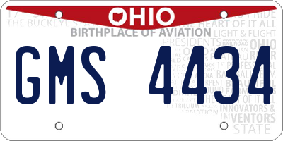OH license plate GMS4434