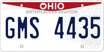 OH license plate GMS4435