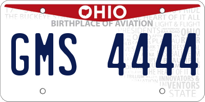 OH license plate GMS4444