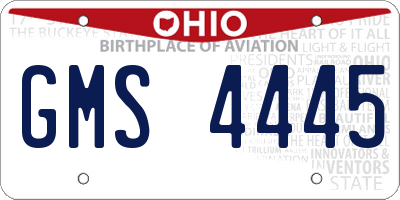 OH license plate GMS4445