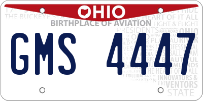 OH license plate GMS4447