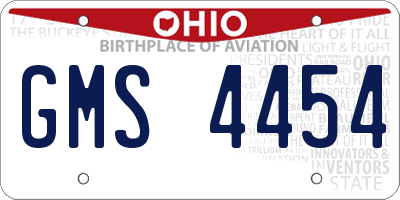 OH license plate GMS4454