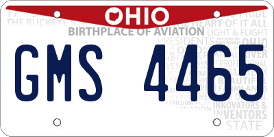 OH license plate GMS4465