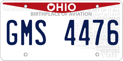 OH license plate GMS4476