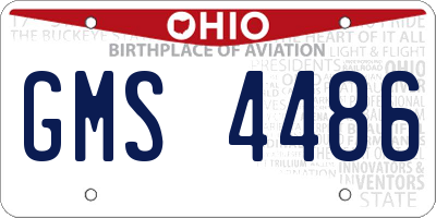 OH license plate GMS4486