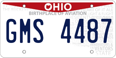 OH license plate GMS4487