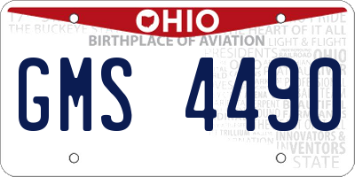 OH license plate GMS4490