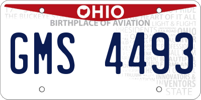 OH license plate GMS4493