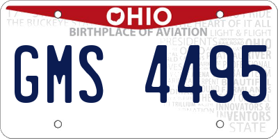 OH license plate GMS4495