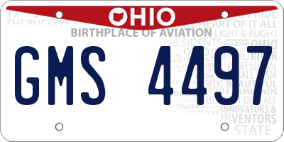 OH license plate GMS4497