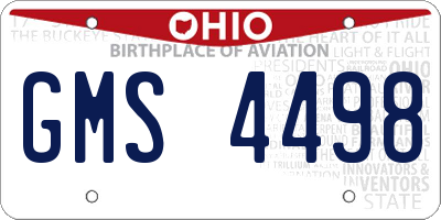 OH license plate GMS4498