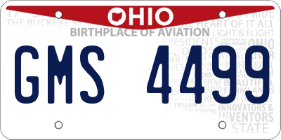 OH license plate GMS4499