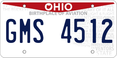 OH license plate GMS4512