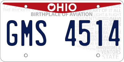 OH license plate GMS4514