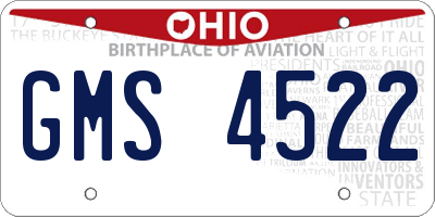 OH license plate GMS4522