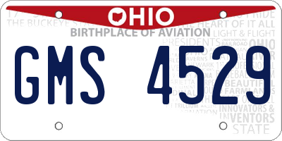 OH license plate GMS4529