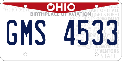 OH license plate GMS4533