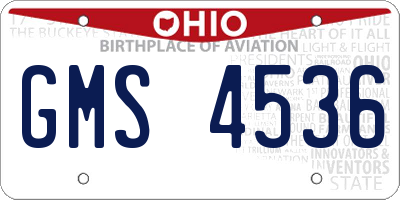 OH license plate GMS4536