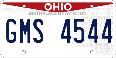 OH license plate GMS4544