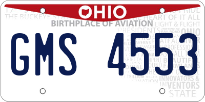 OH license plate GMS4553