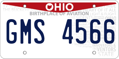 OH license plate GMS4566