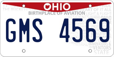 OH license plate GMS4569