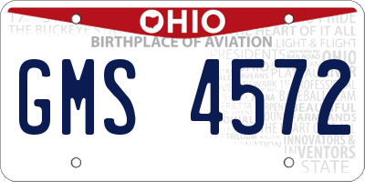 OH license plate GMS4572