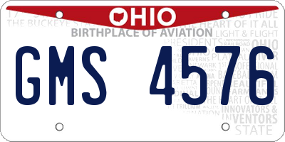 OH license plate GMS4576