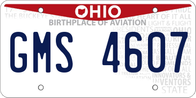 OH license plate GMS4607