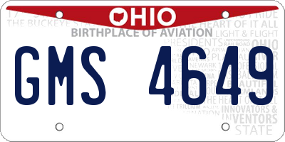 OH license plate GMS4649