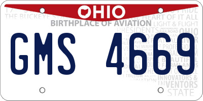 OH license plate GMS4669