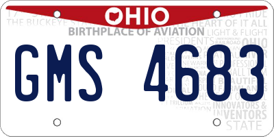 OH license plate GMS4683