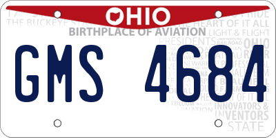 OH license plate GMS4684