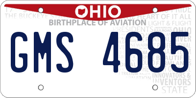 OH license plate GMS4685