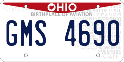 OH license plate GMS4690